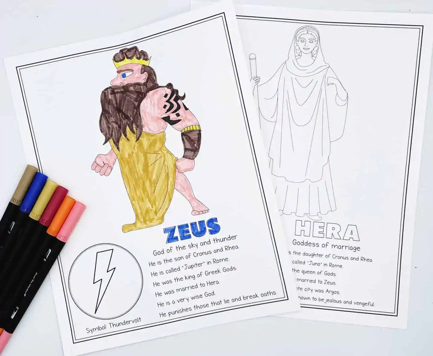 greek gods coloring page