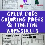 greek gods coloring pages & timeline