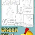 greek gods family tree & coloring pages