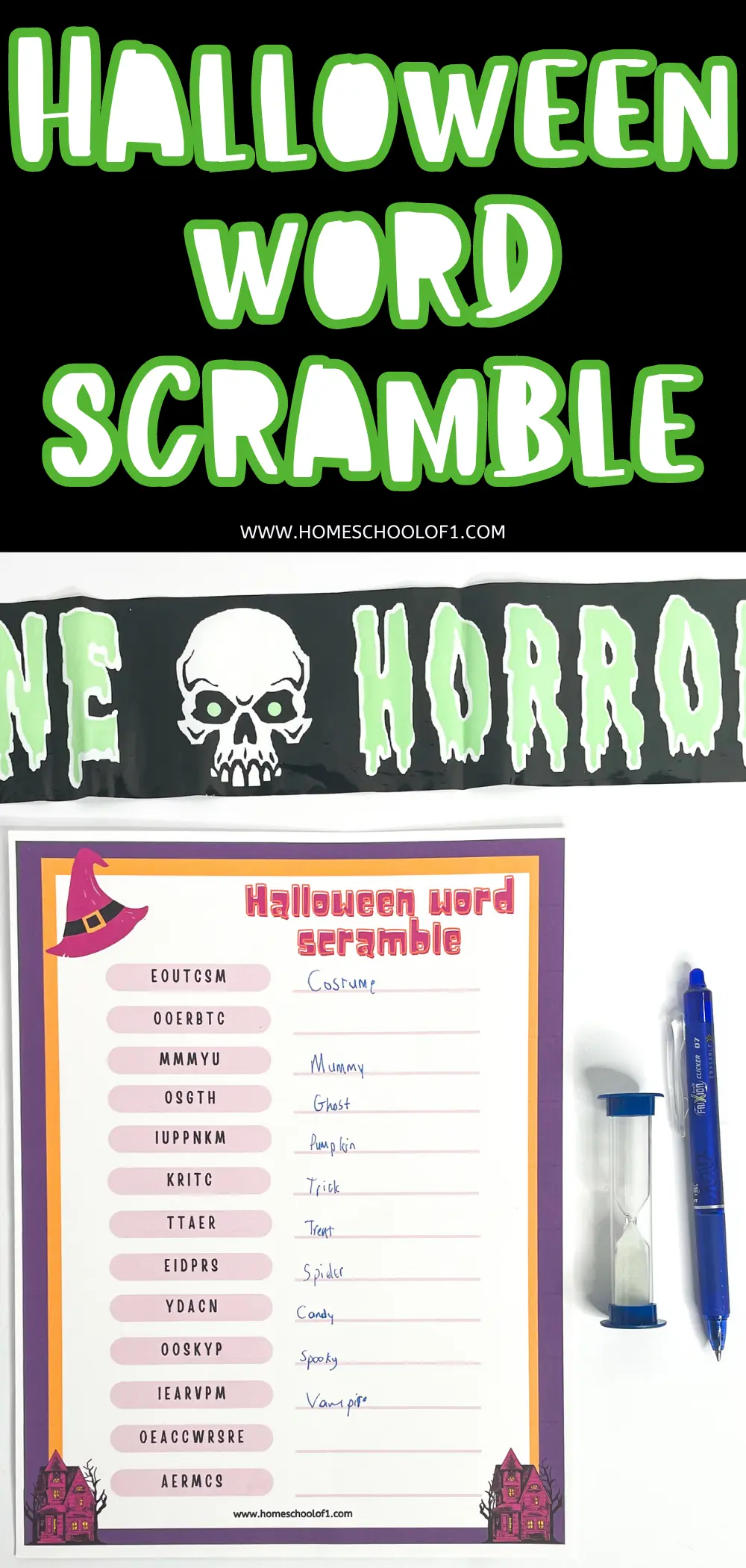 halloween word scramble