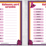 halloween word scramble with answers