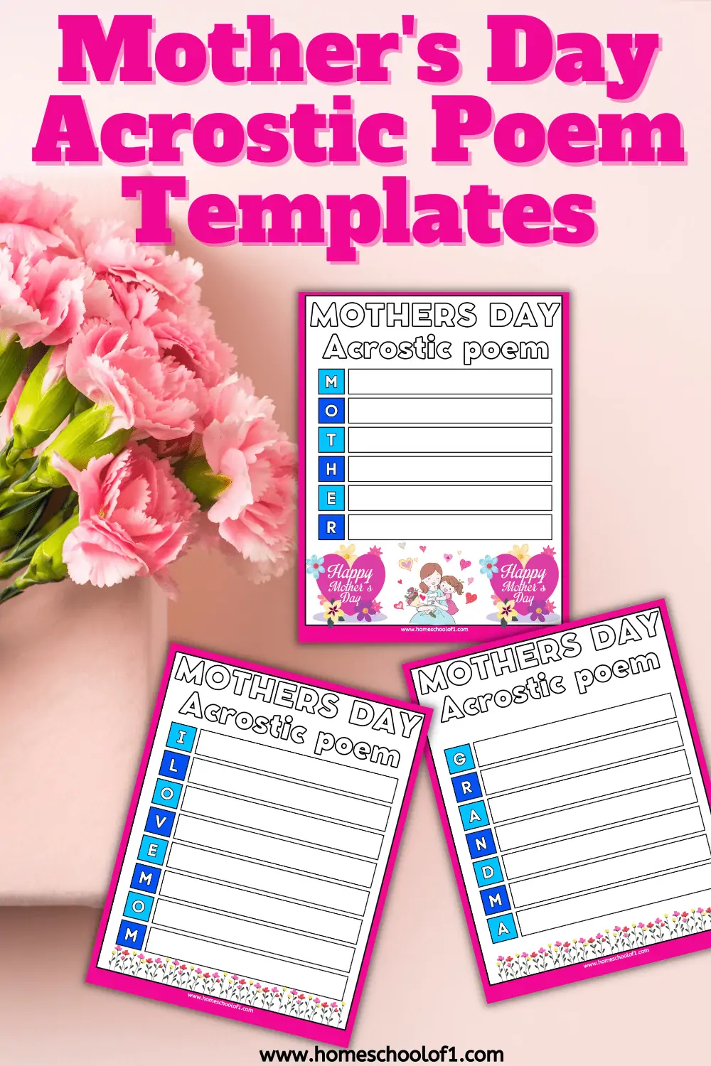 Mother's Day Acrostic Poem Templates (Free Printables)