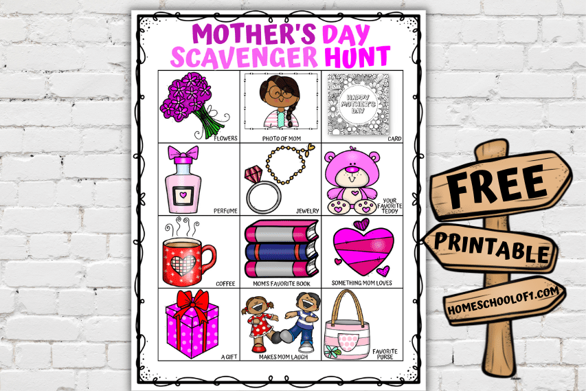 mother's day scavenger hunt printable
