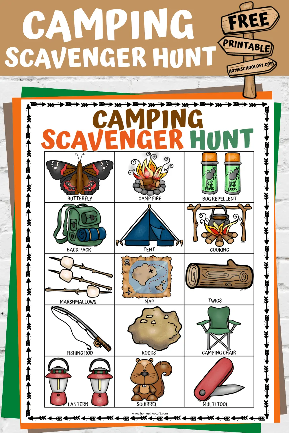 printable camping scavenger hunt