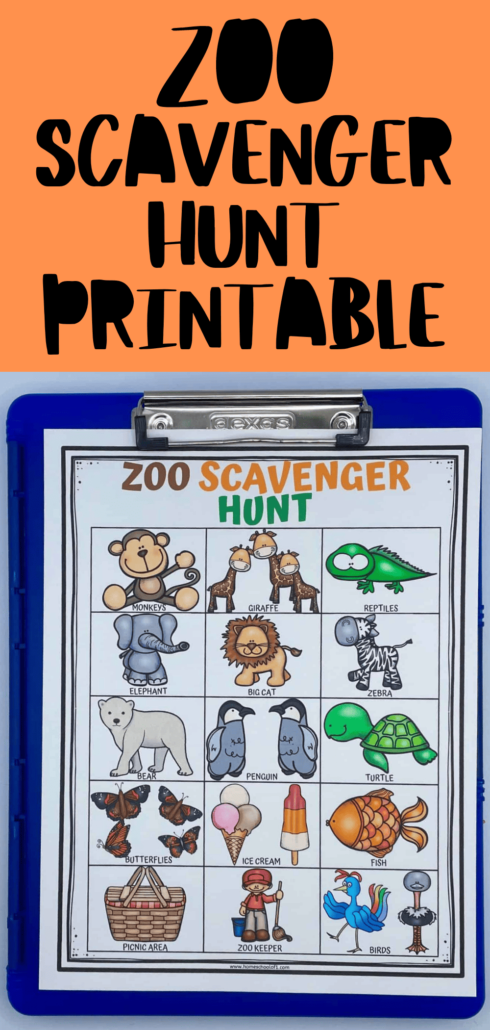 free zoo scavenger hunt printables