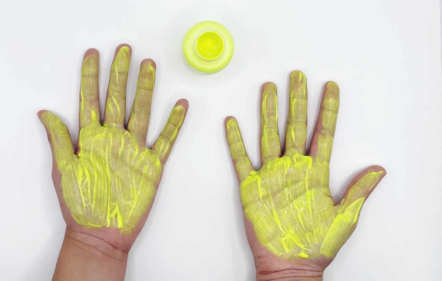 2 yellow handprints