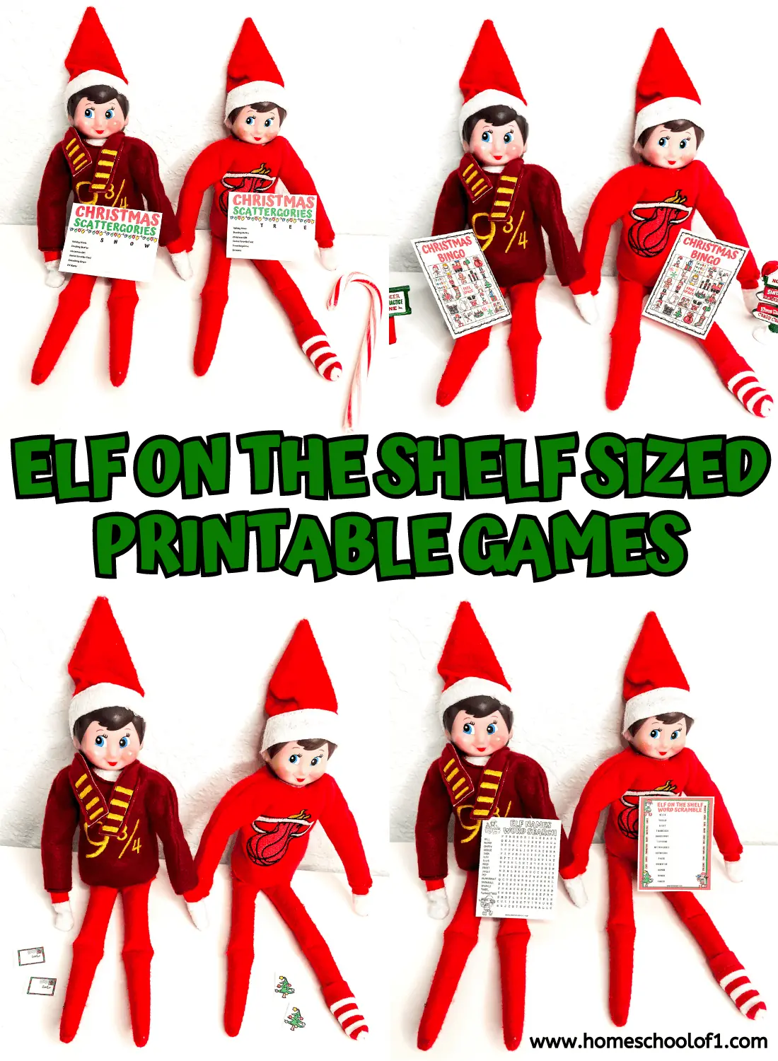 ELF ON THE SHELF SIZED PRINTABLE GAMES