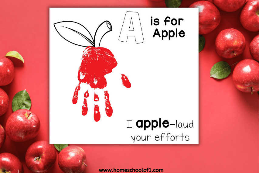 a is for apple handprint
