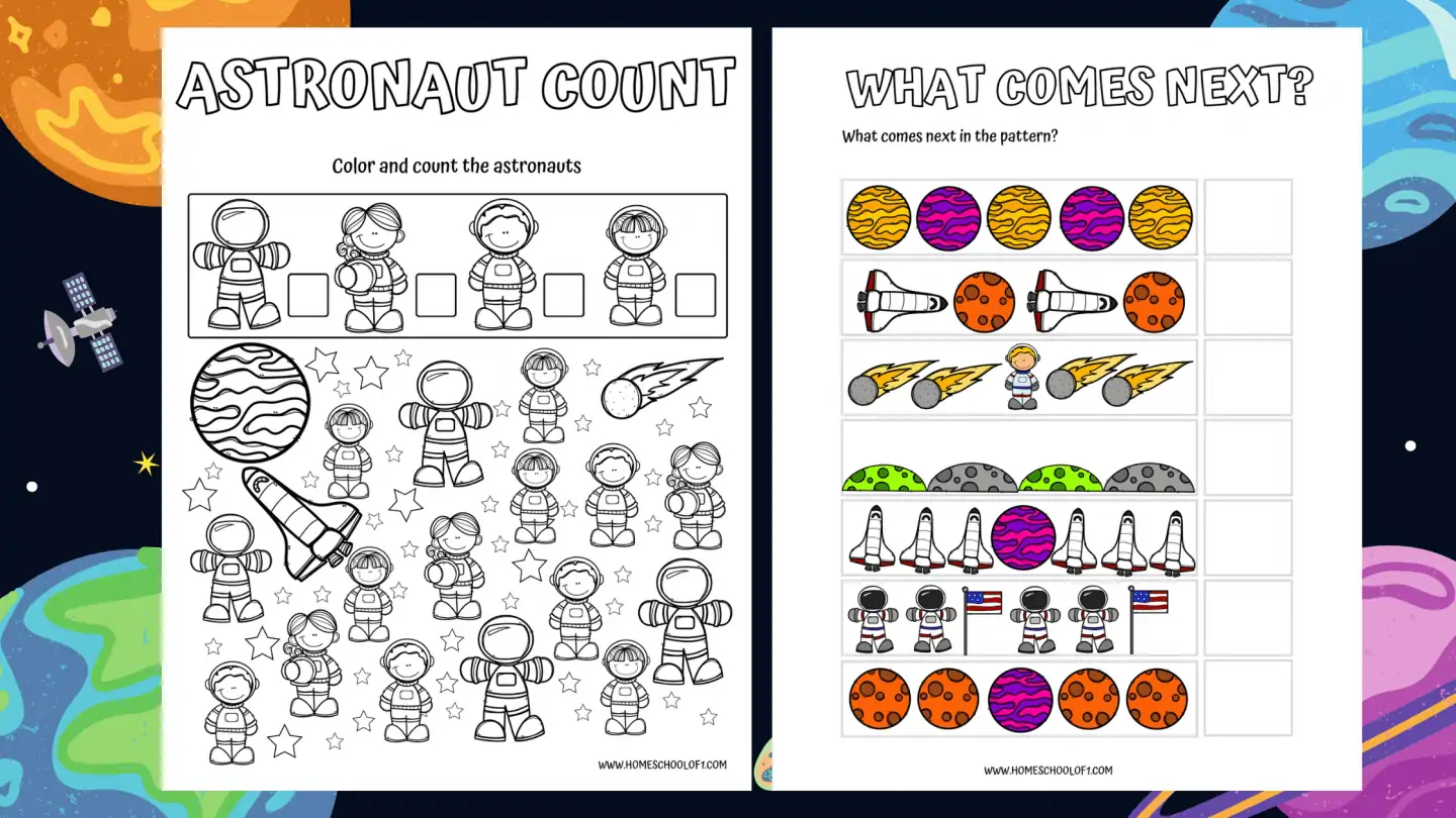 astronaught worksheets