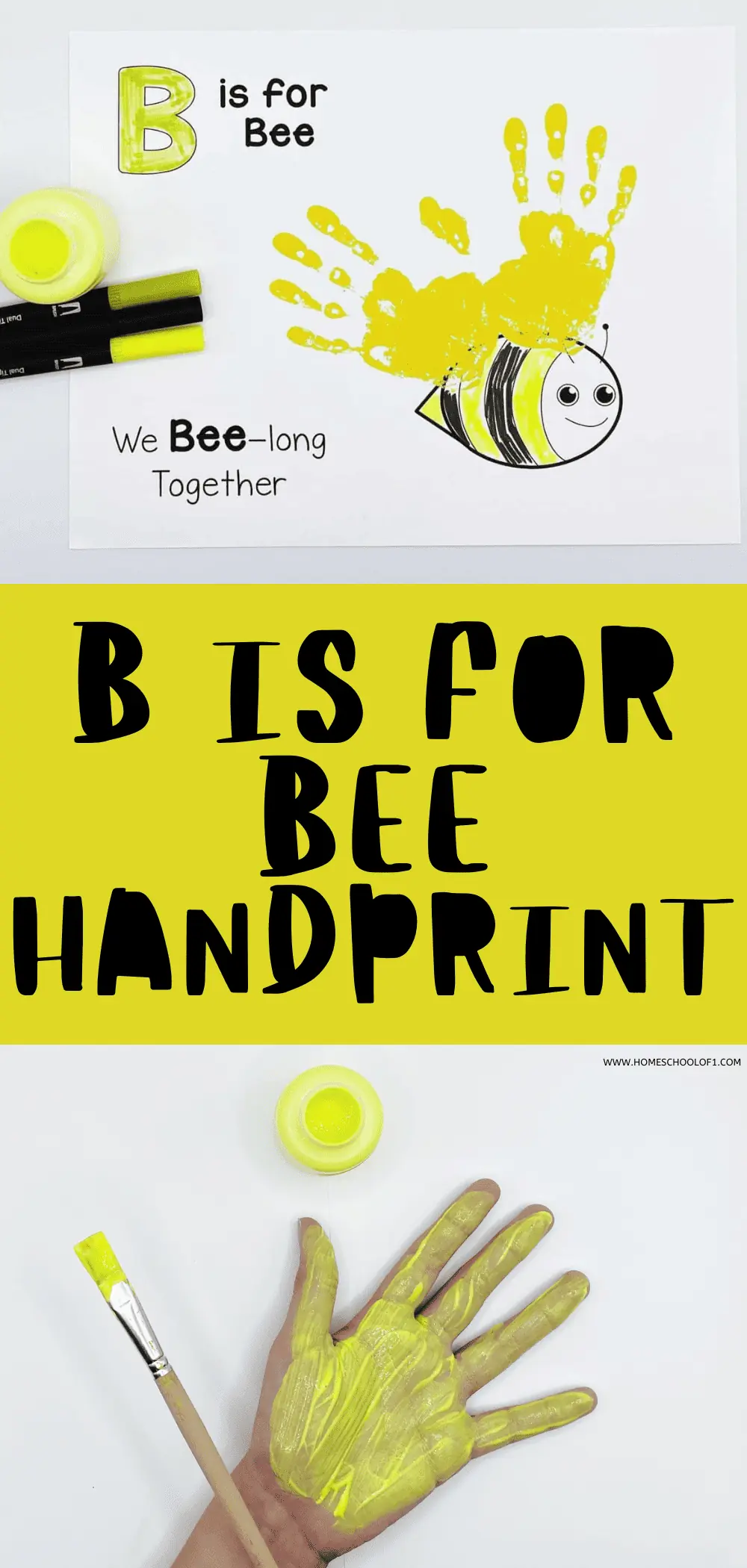 b is for bee handprint