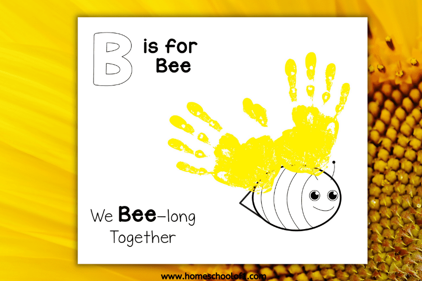 b is for bee handprint