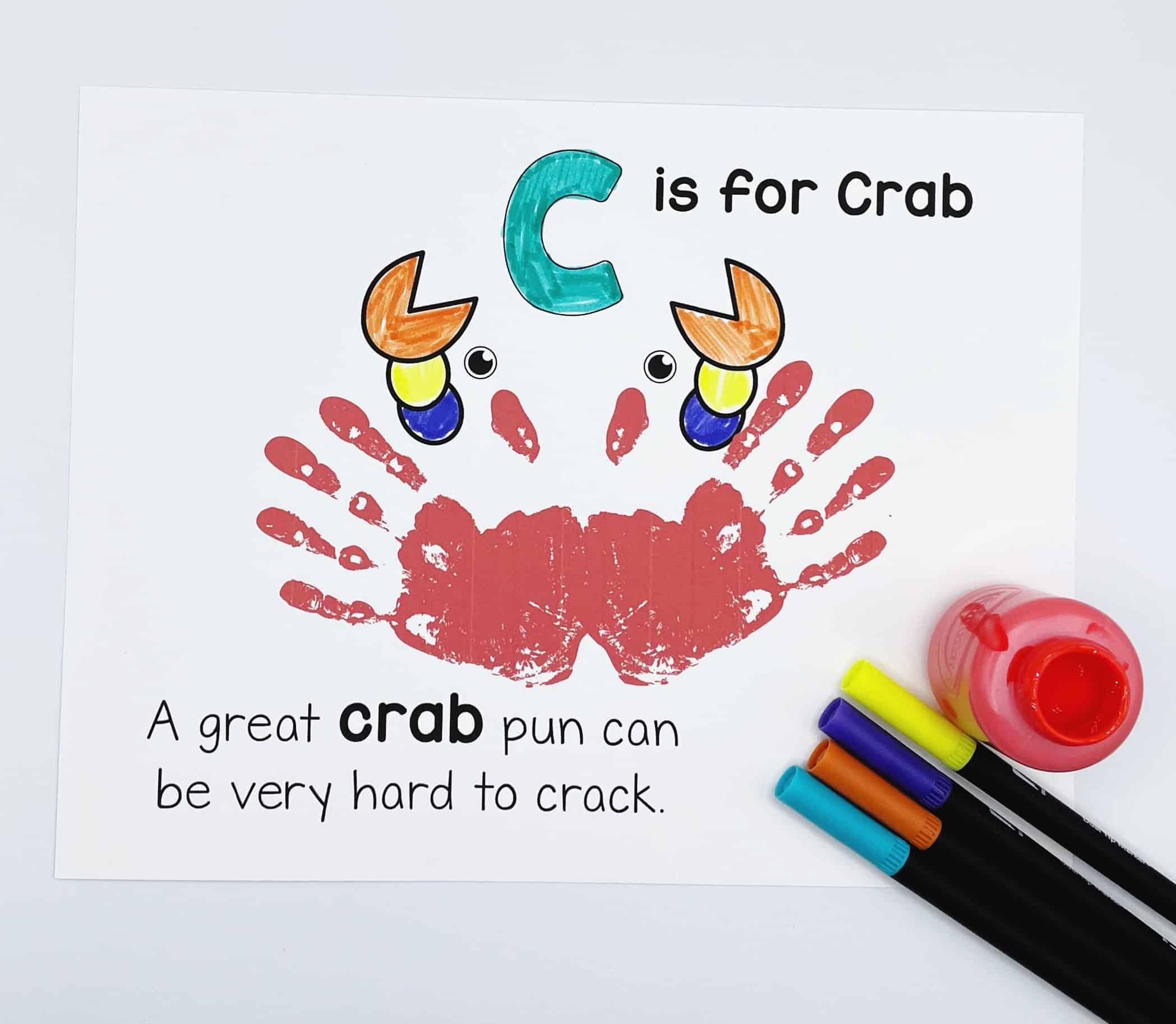 c is for crab handprint