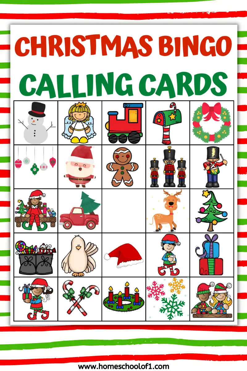 christmas bingo calling card