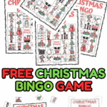 Colorful Christmas bingo printable boards with calling cards and festive images, perfect for holiday parties.