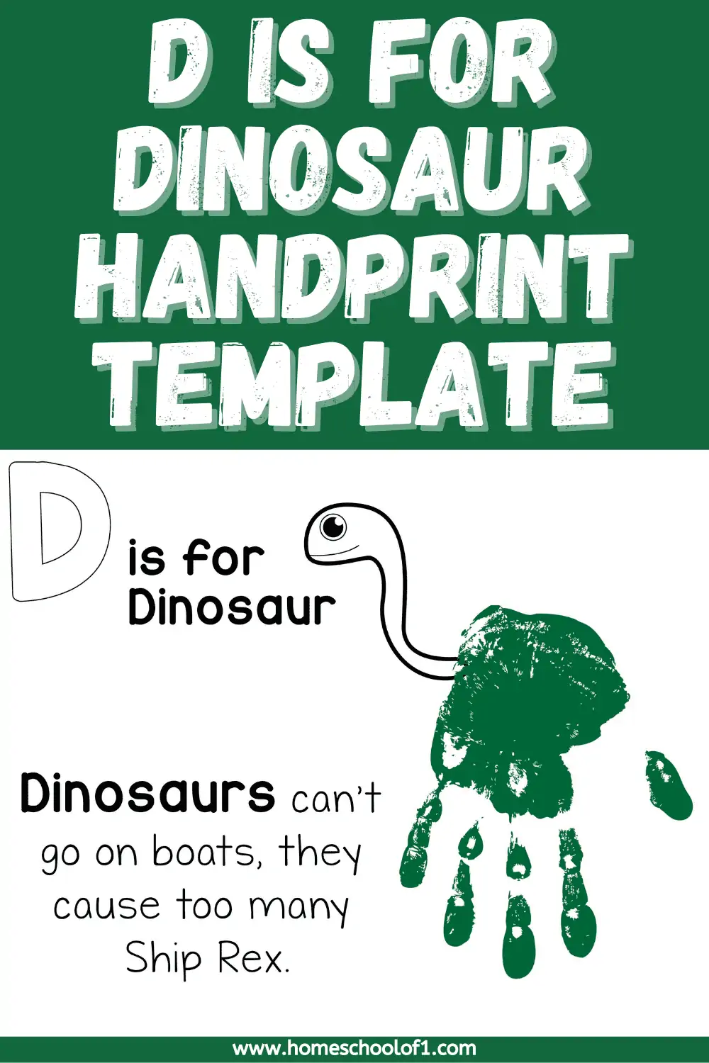D is for dinosaur handprint template