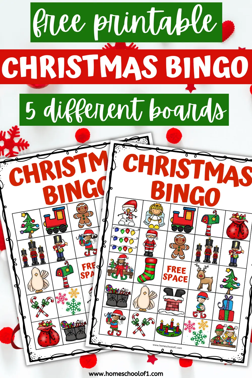 free christmas bingo boards