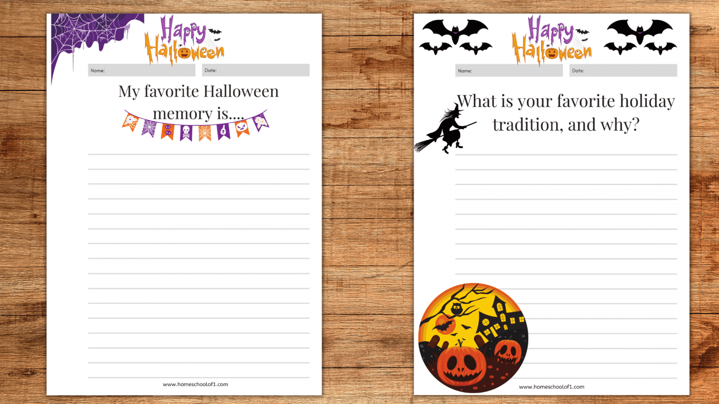 Halloween Writing Prompts Free Printable