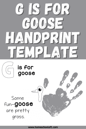 G is for Goose Handprint - Free Template - Homeschool of One