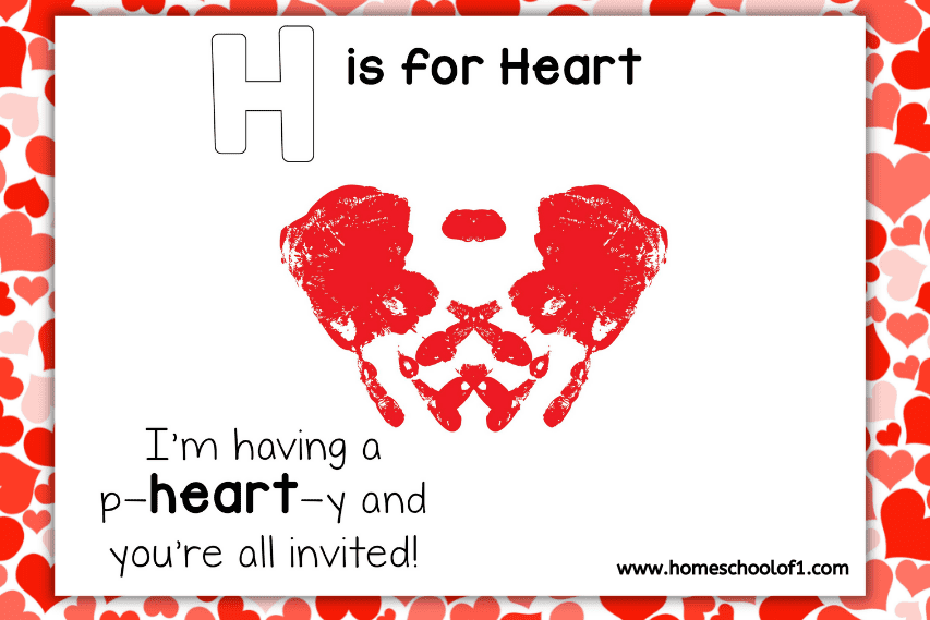 H is for heart handprint