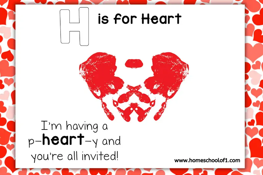 H is for heart handprint