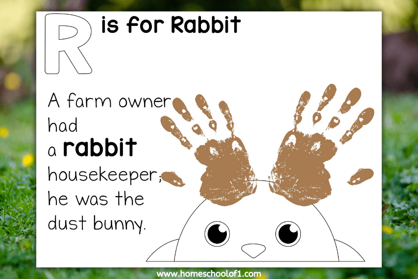 rabbit handprint template