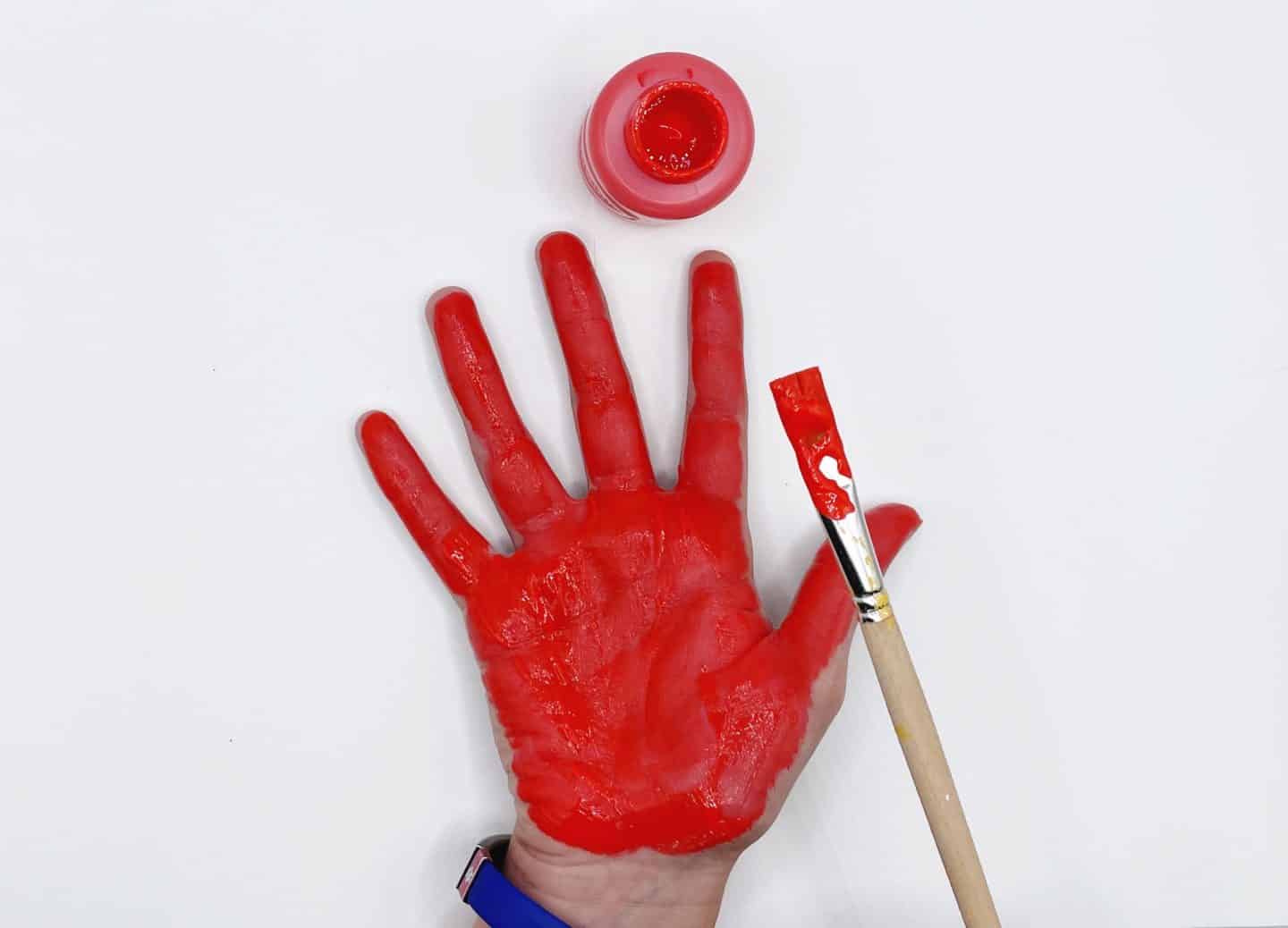 red handprint