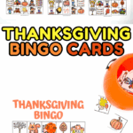 Printable Thanksgiving bingo game boards with matching calling cards for kids’ holiday fun.
