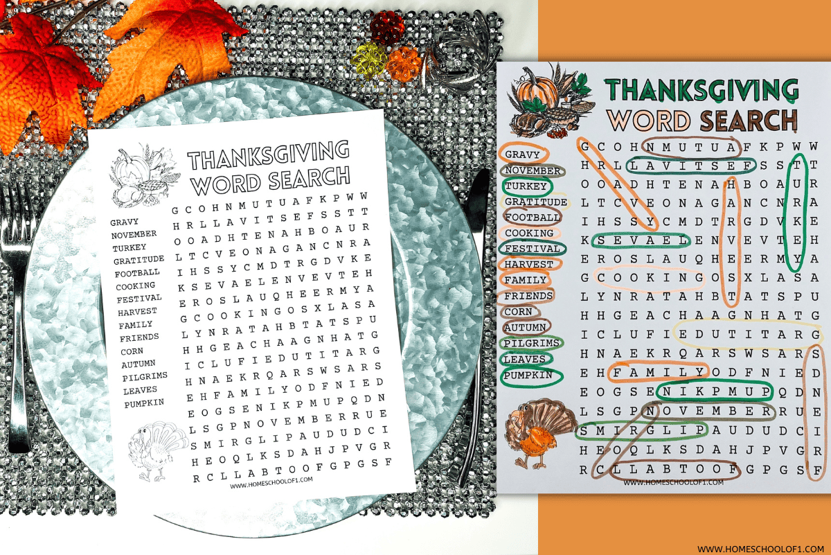 thanksgiving word search