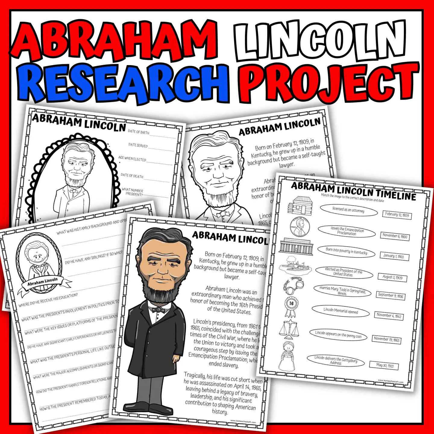 ABRAHAM LINCOLN unit study