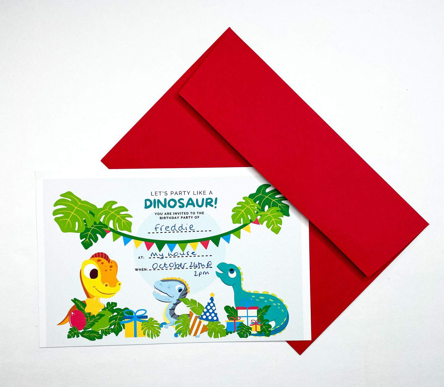 Dinosaur party invitation boy free printable