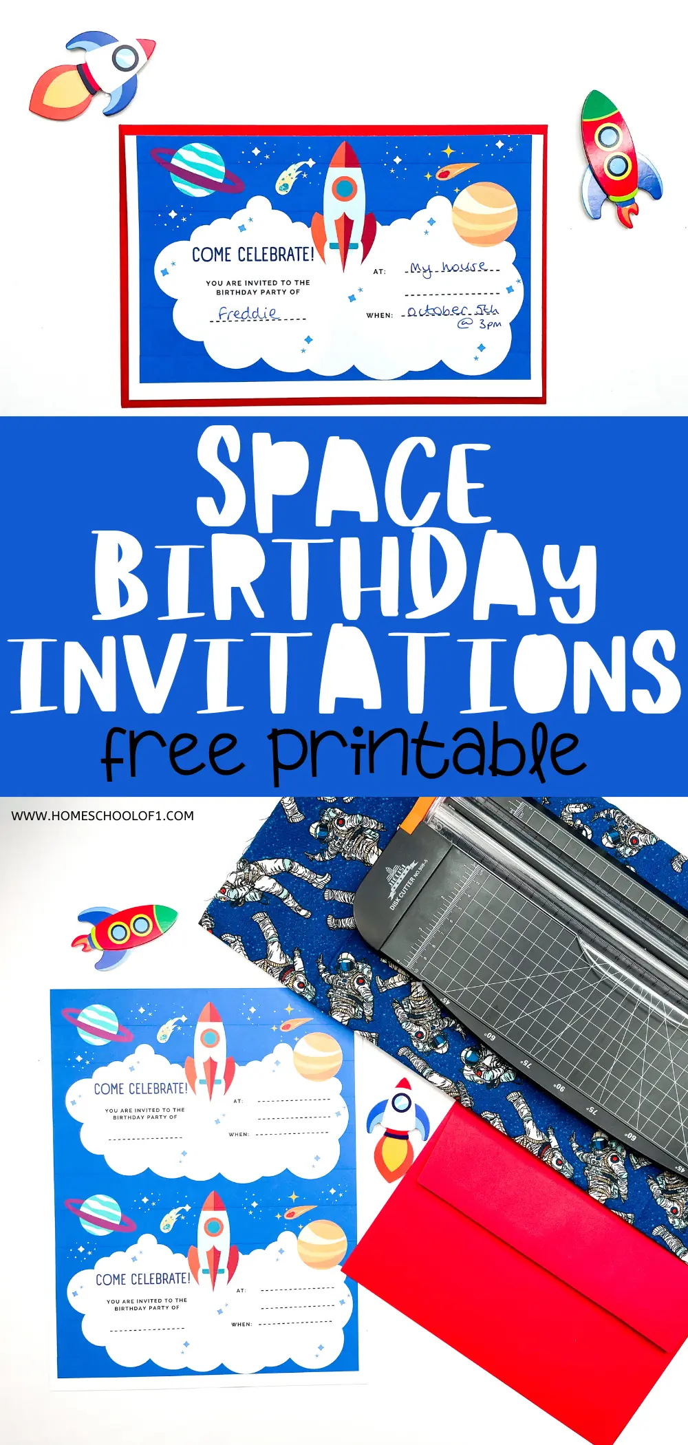 Space birthday invitations free printable