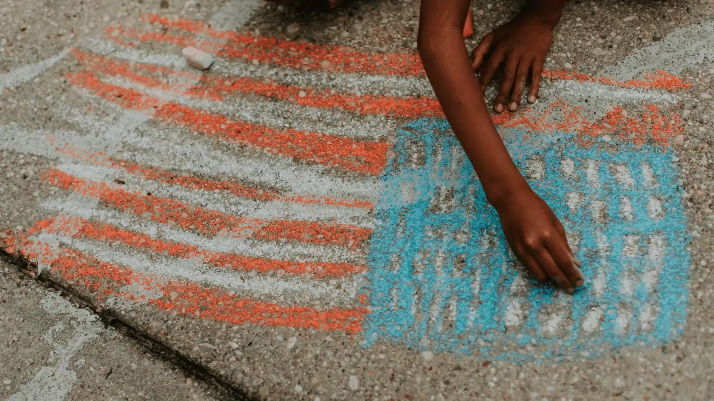 american flag chalk