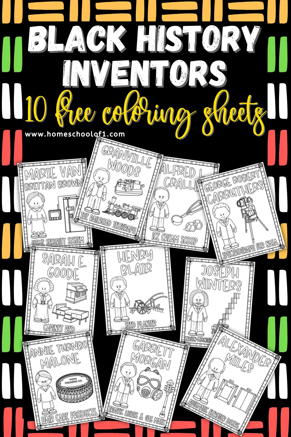 Black History Inventors Coloring Sheets. African American inventors