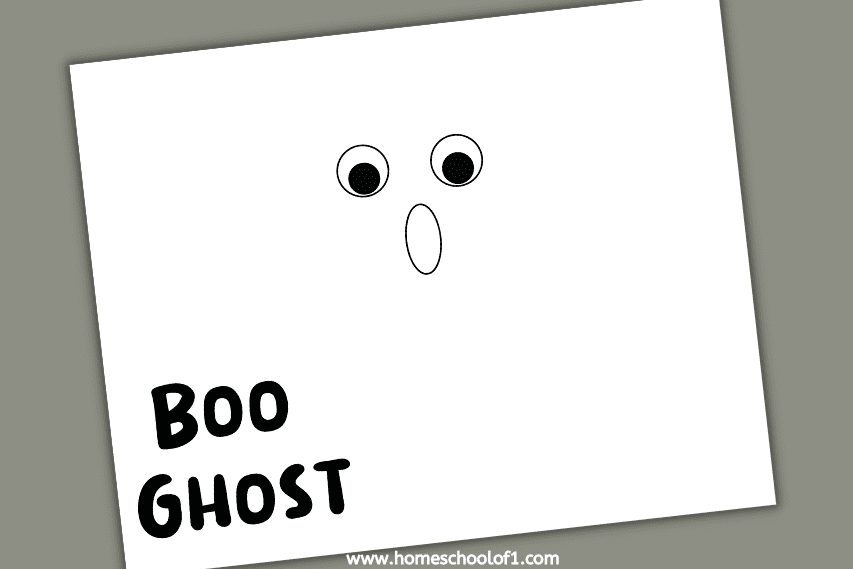 boo ghost handprint template