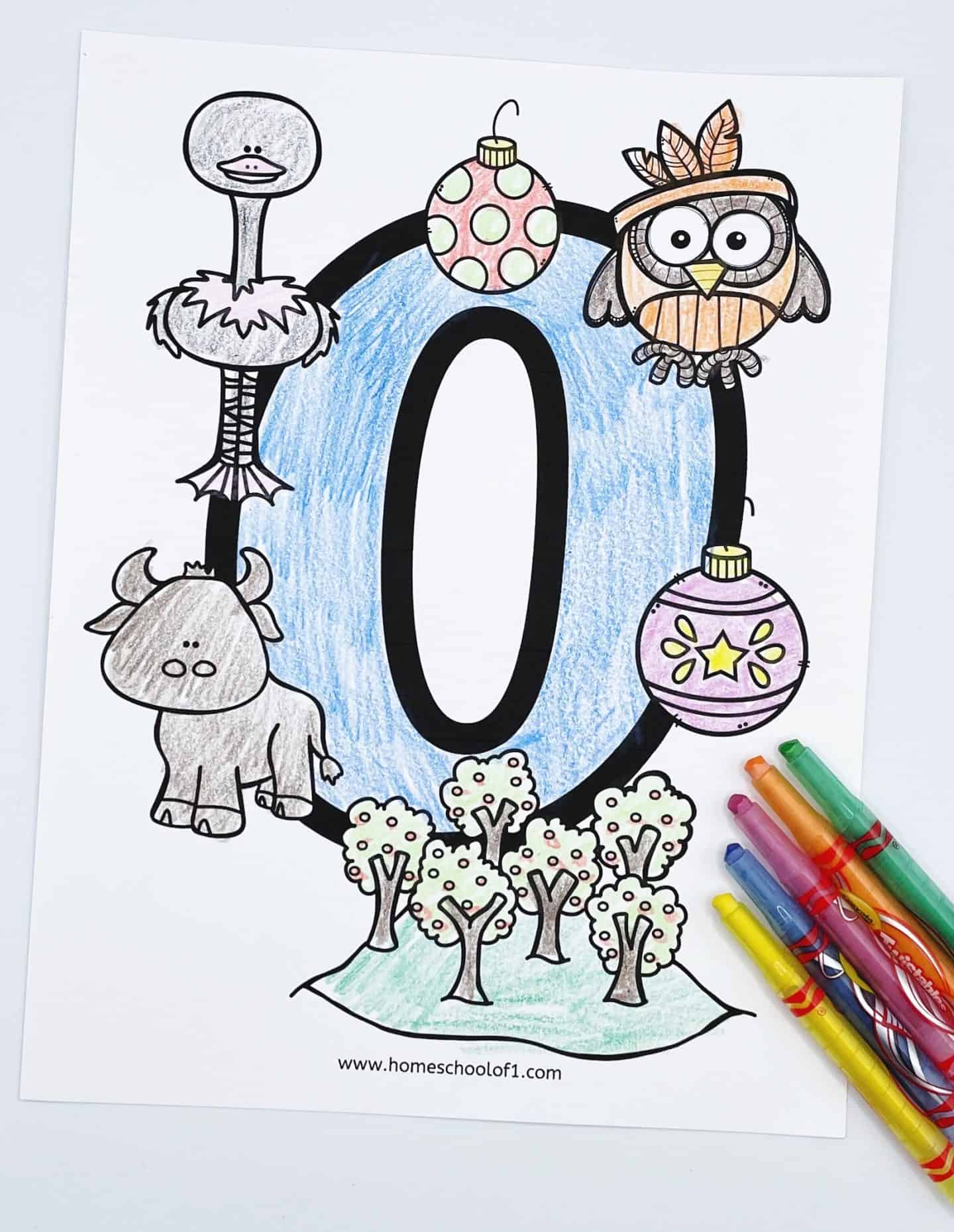 coloring page letter o