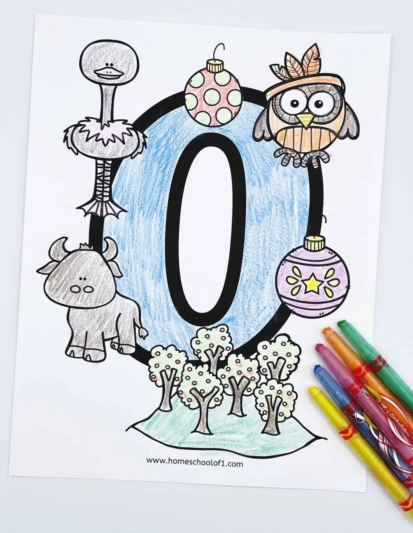 coloring page letter o