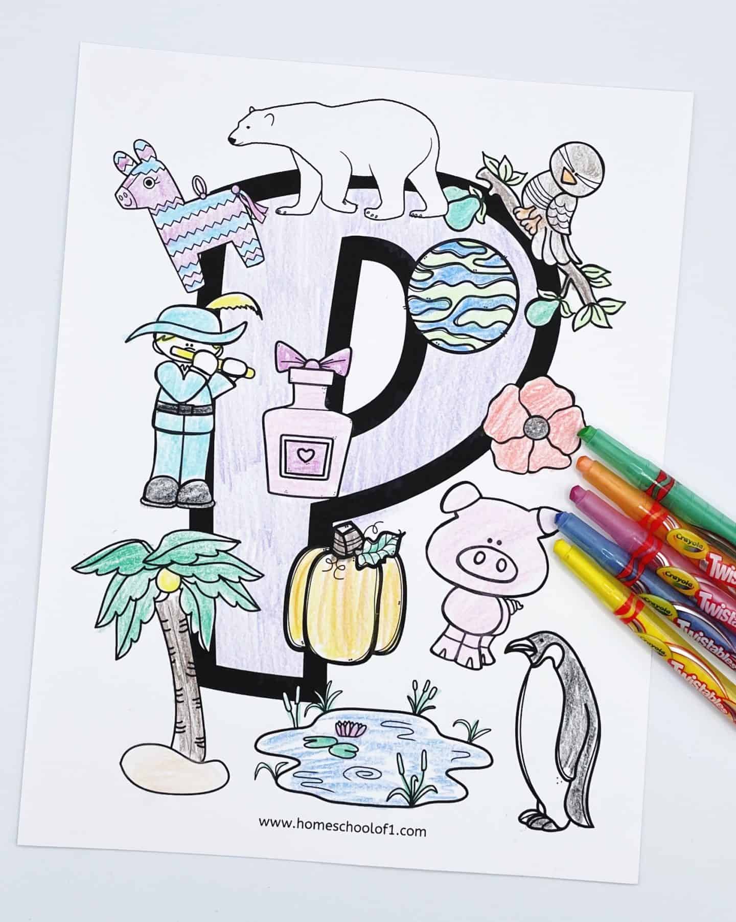 coloring page letter p