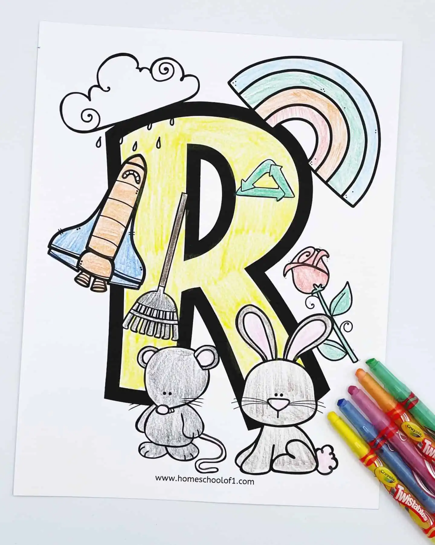 coloring page letter r
