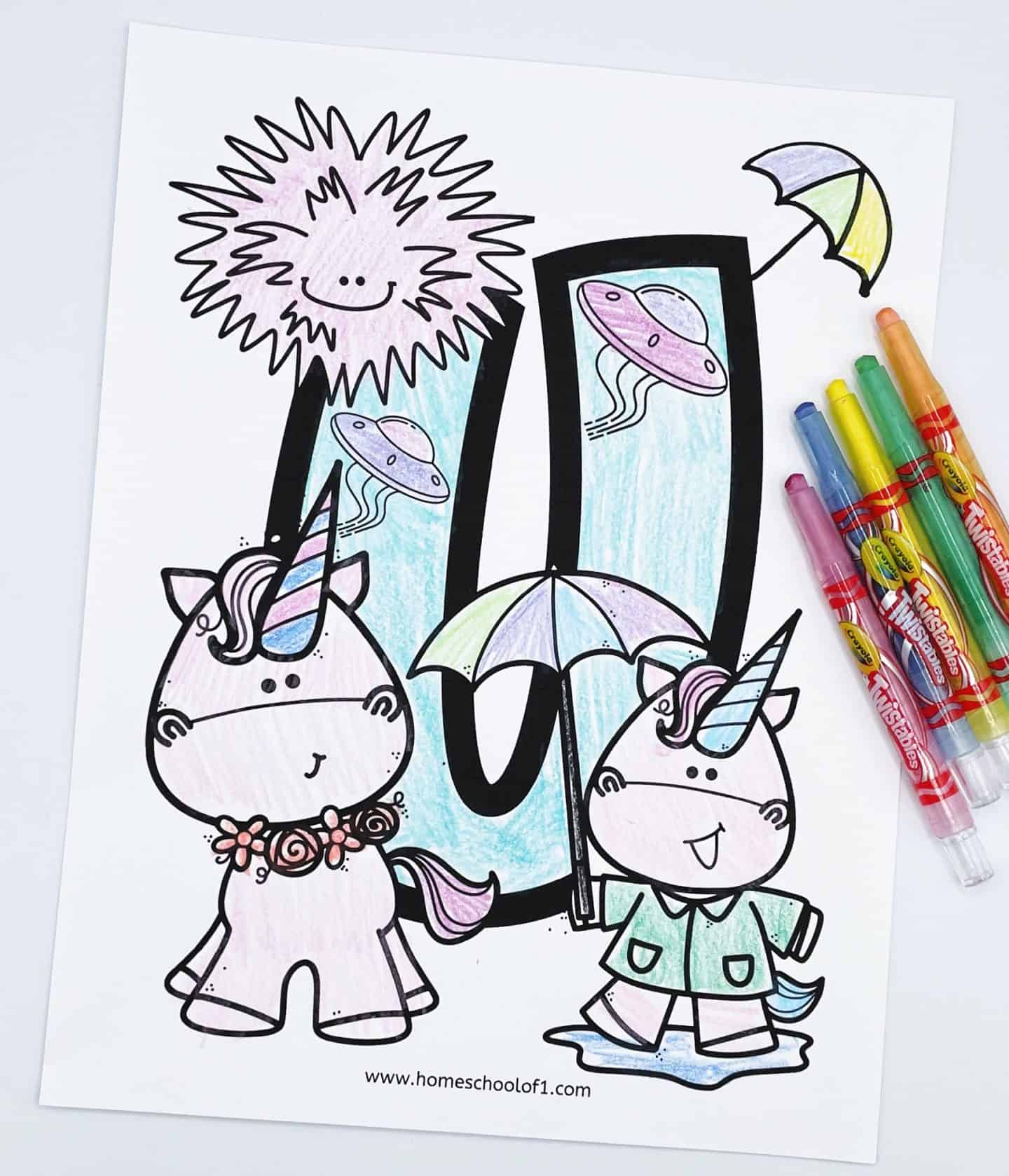 coloring page letter u