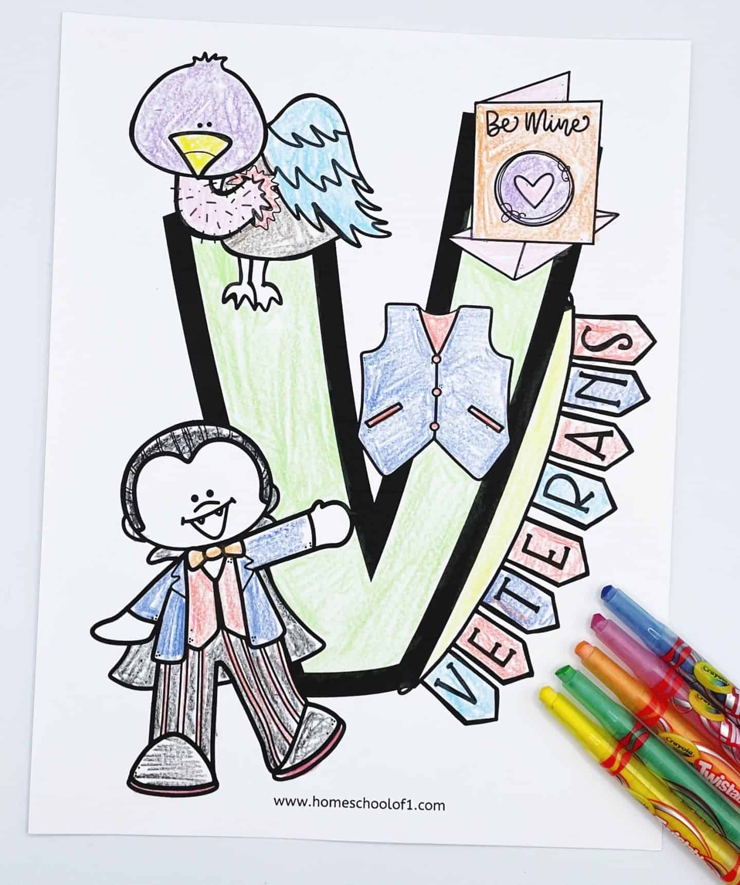 coloring page letter v