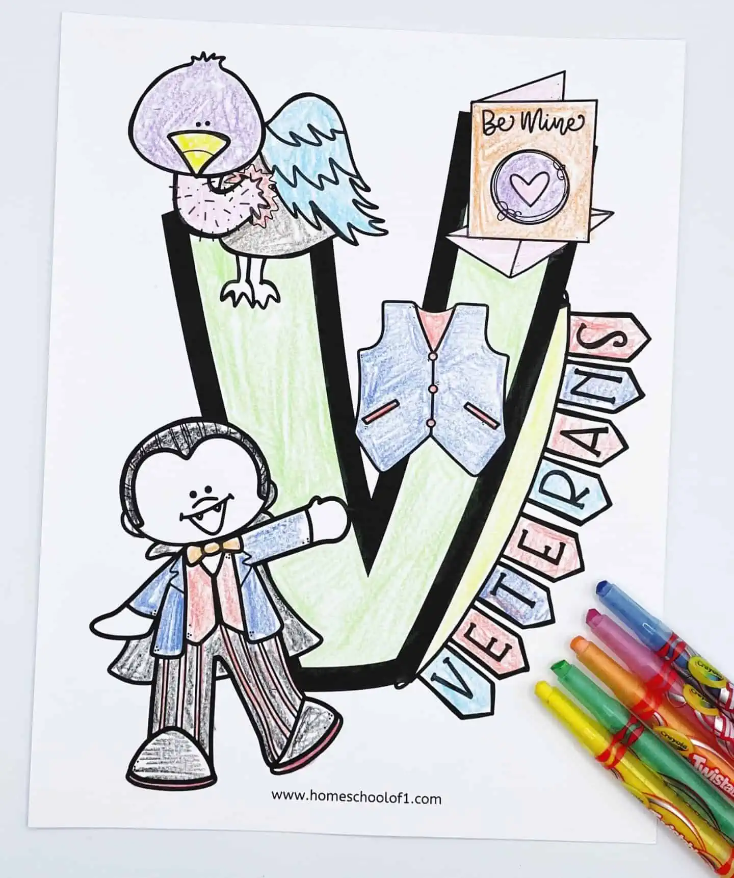 coloring page letter v