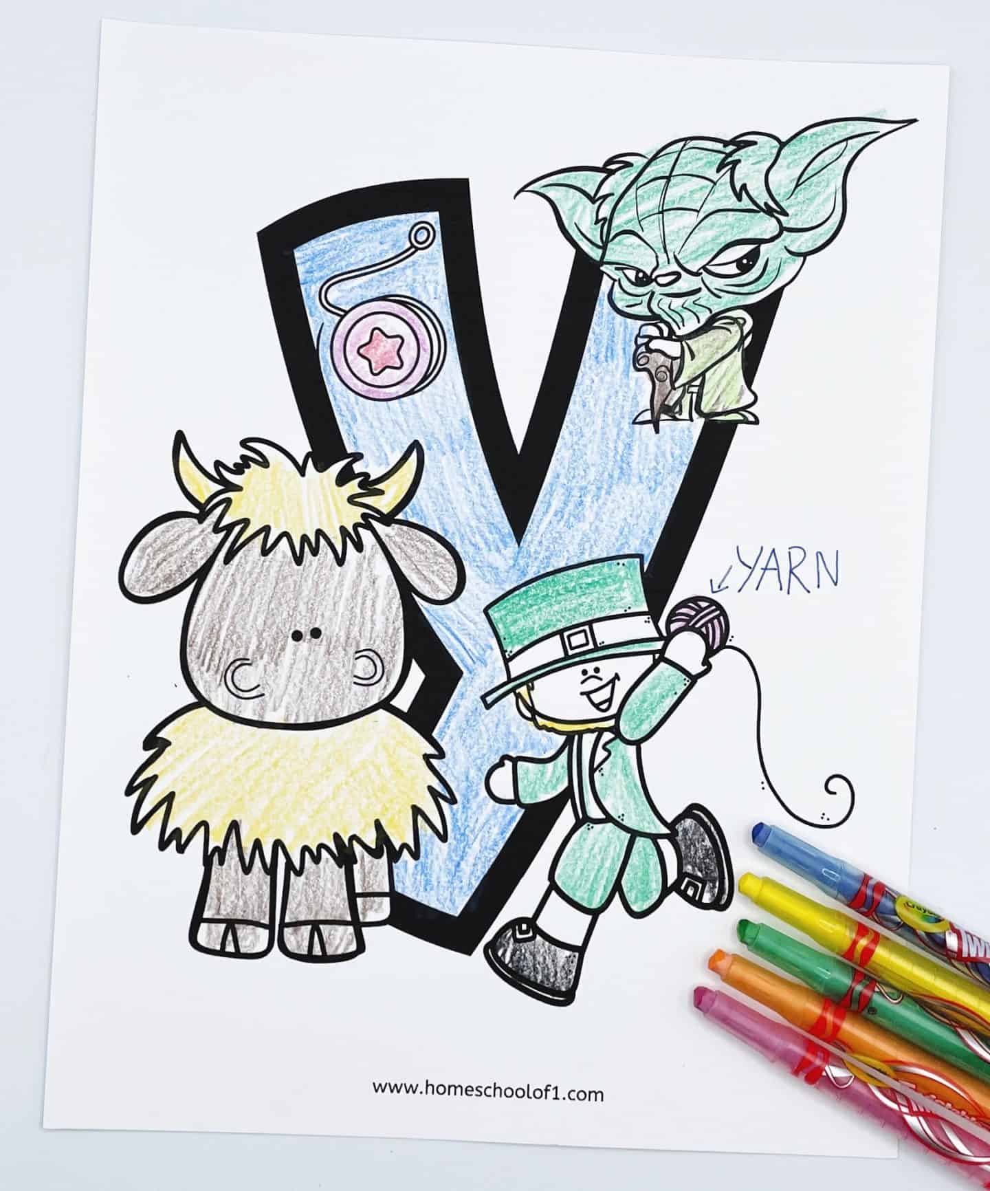 coloring page letter y