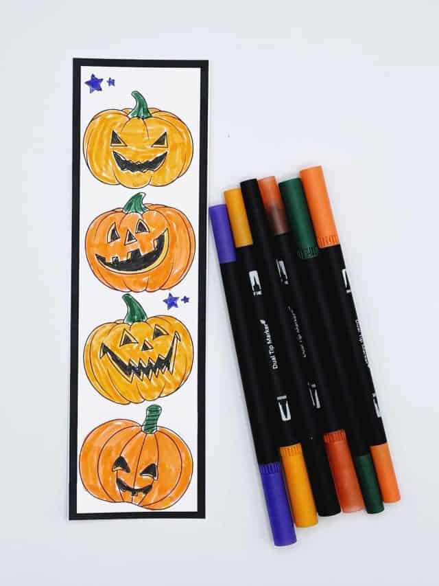 Halloween bookmarks to color in