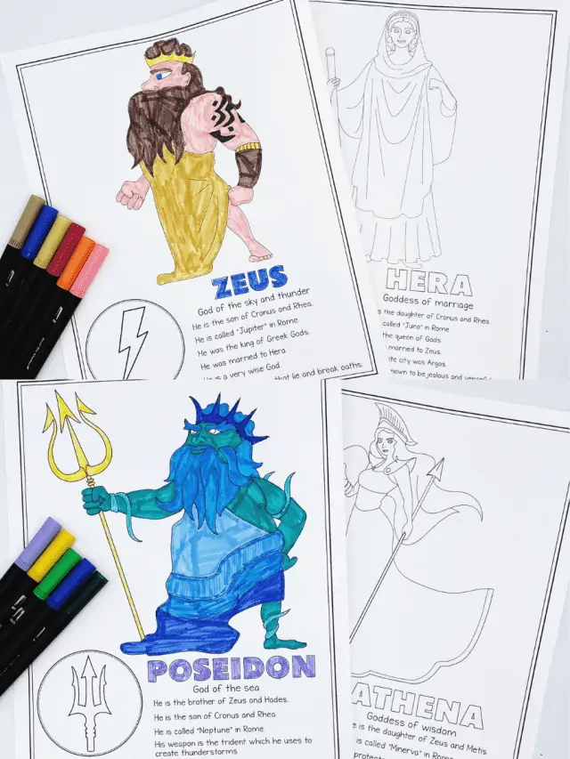 Free Greek Gods coloring pages