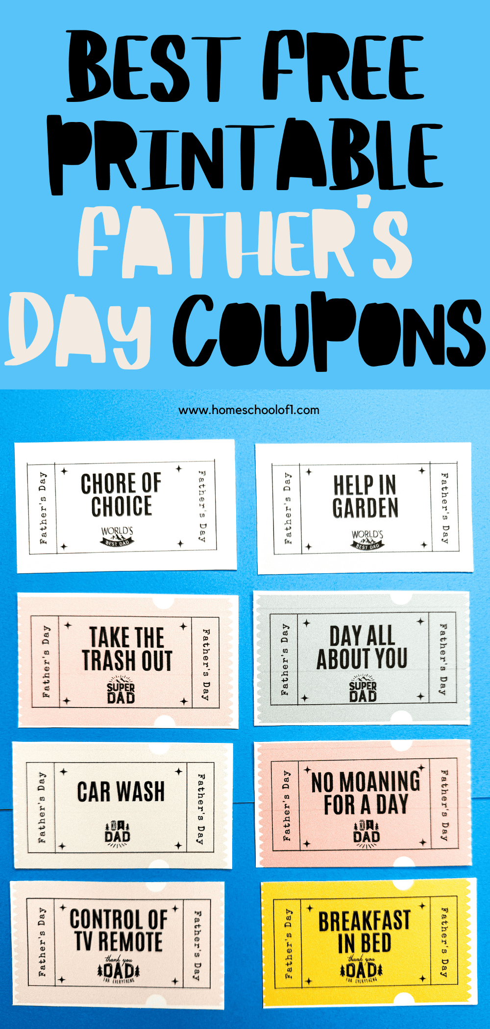 Free Printable Father's Day Coupons from Kids