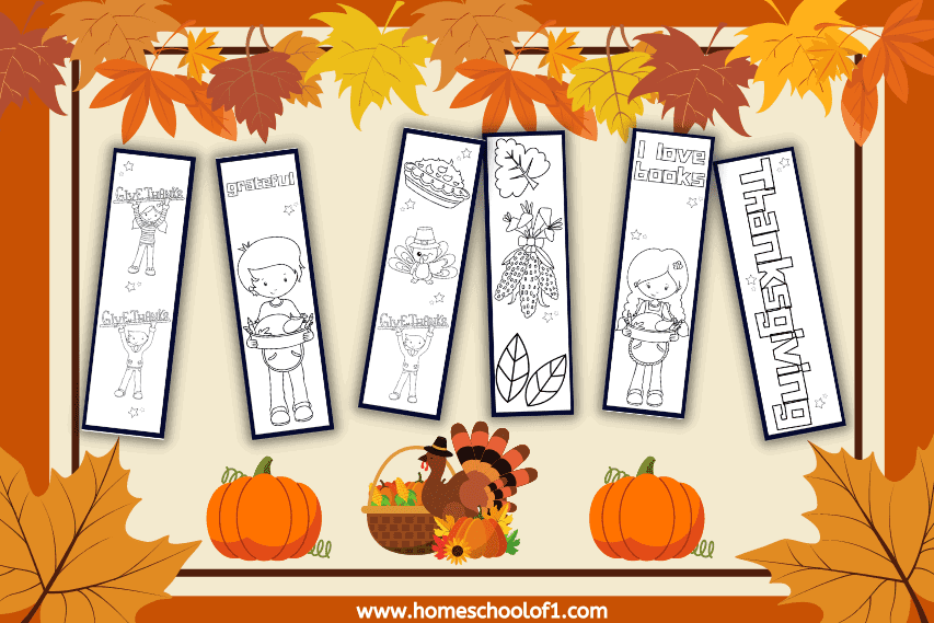 free thanksgiving bookmarks to color