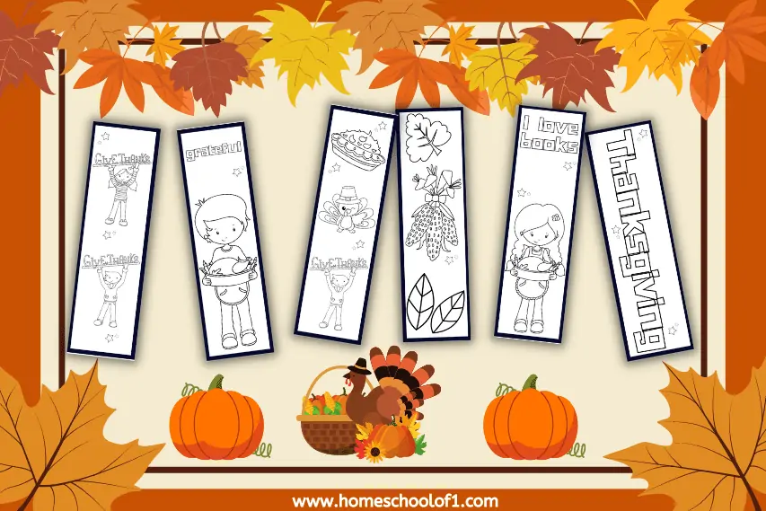 free thanksgiving bookmarks to color