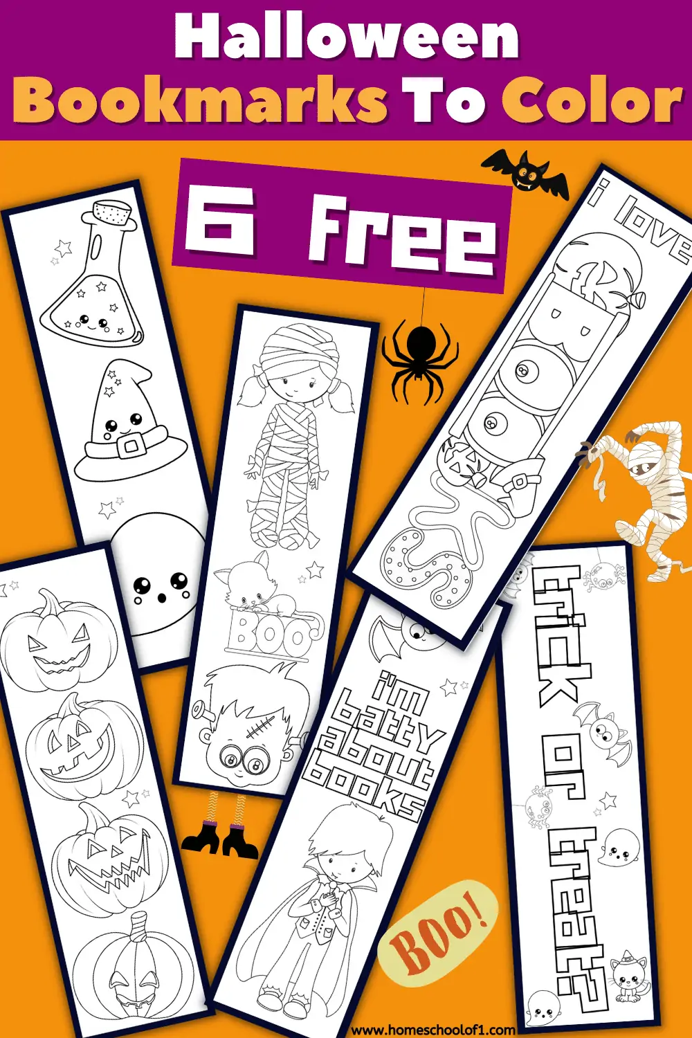 halloween bookmarks to color