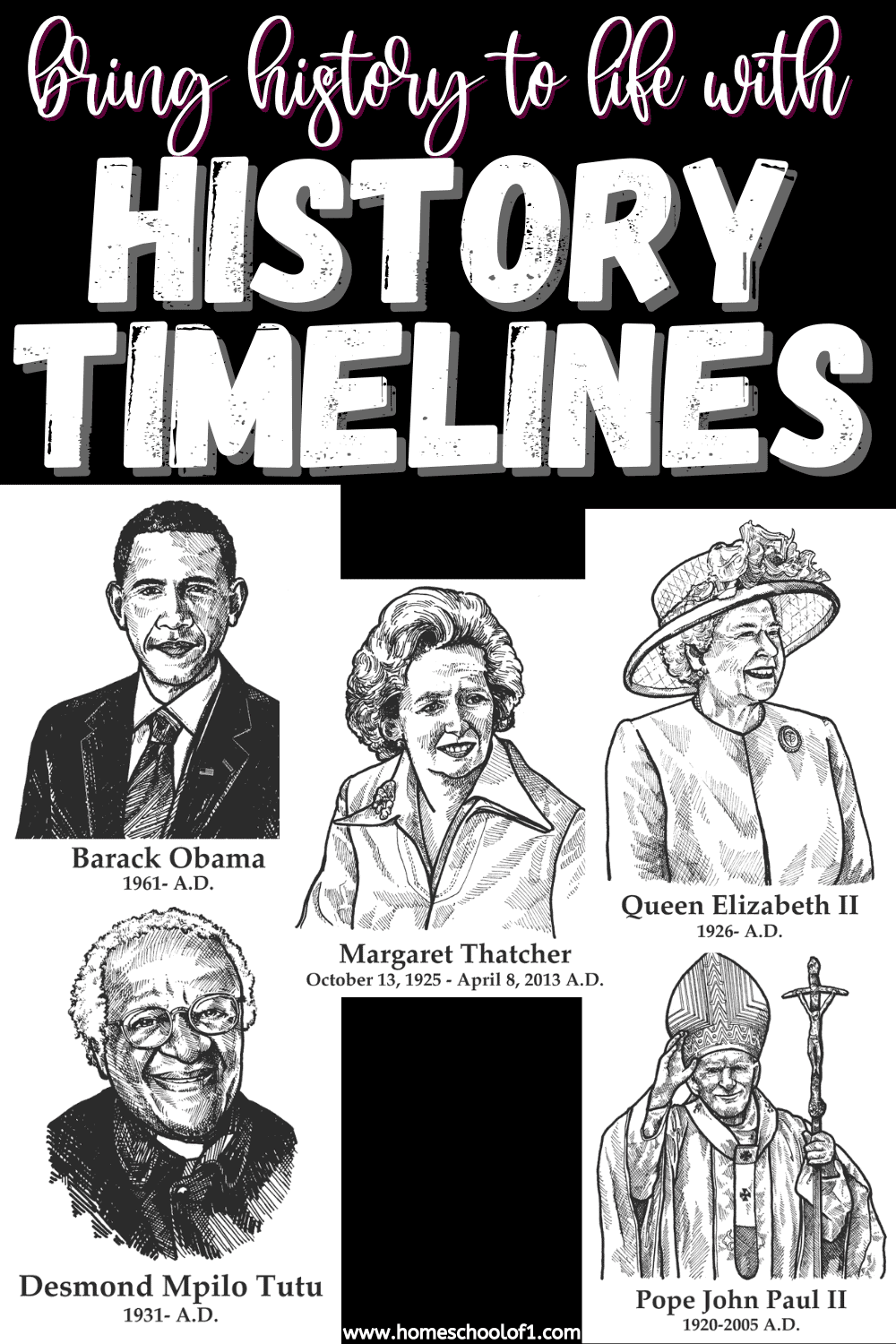 history timelines from Homeschooling in the woods