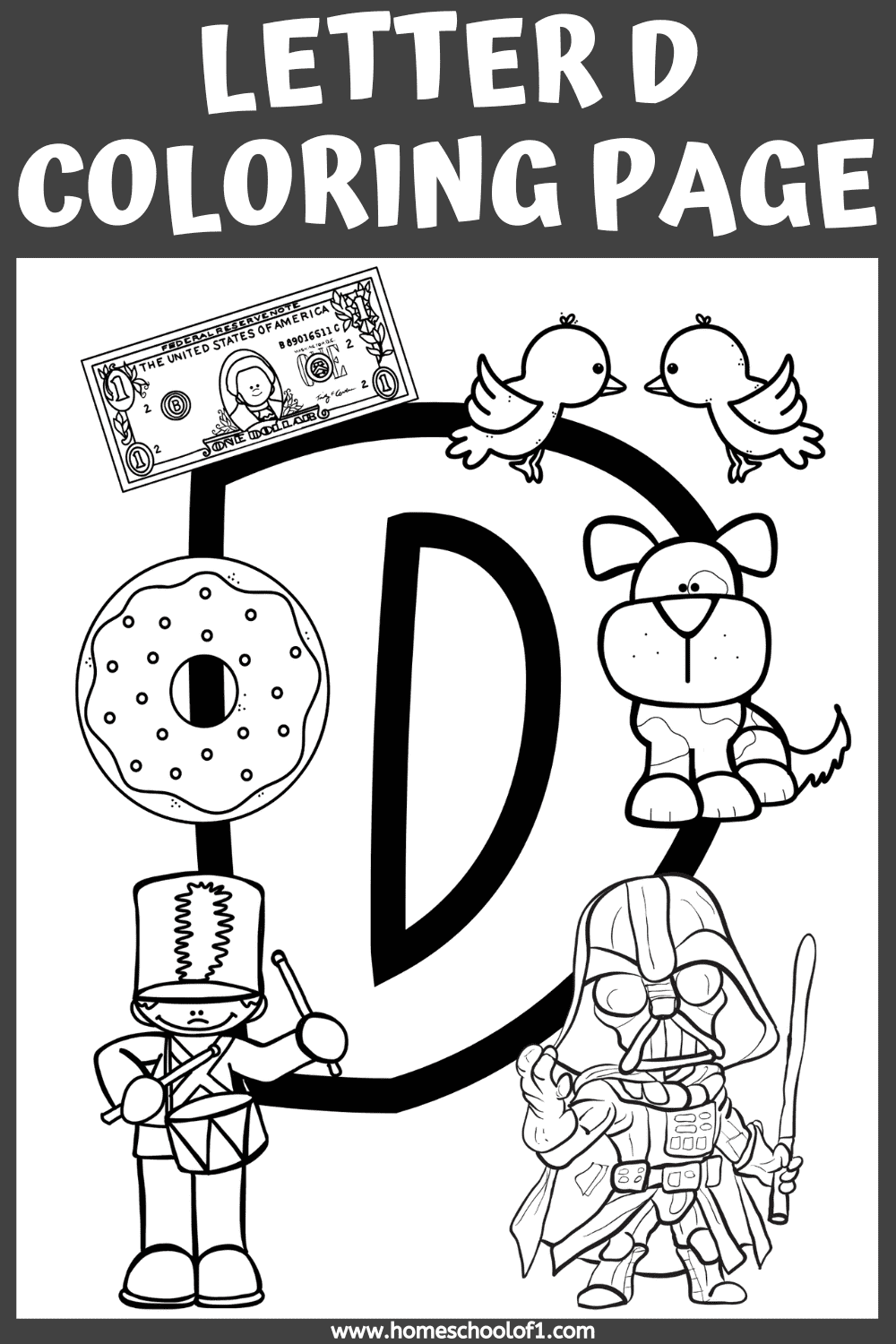 letter d coloring page